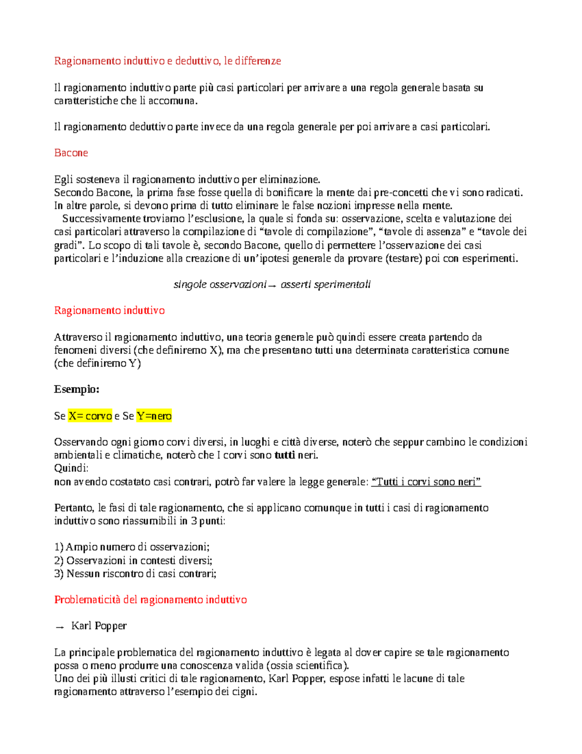 Lezione 1 Ragionamento Induttivo - Ragionamento Induttivo E Deduttivo ...