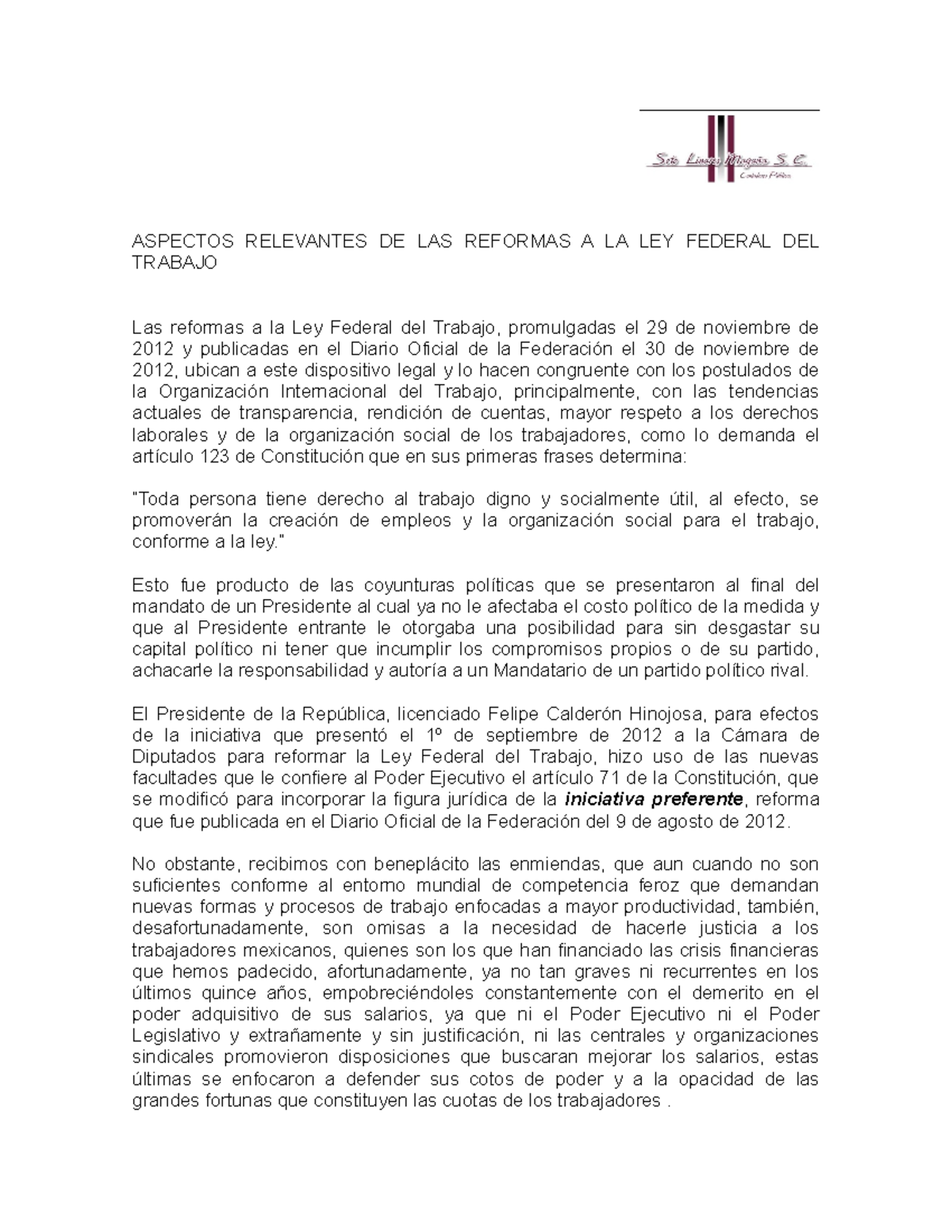 Boletin 4 - ASPECTOS RELEVANTES DE LAS REFORMAS A LA LEY FEDERAL DEL ...