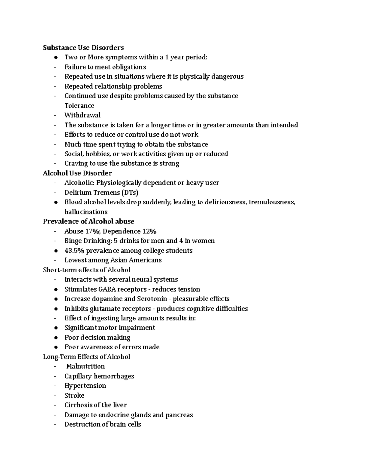 ABN Chapter 10 - Lecture notes 10 - Substance Use Disorders Two or More ...