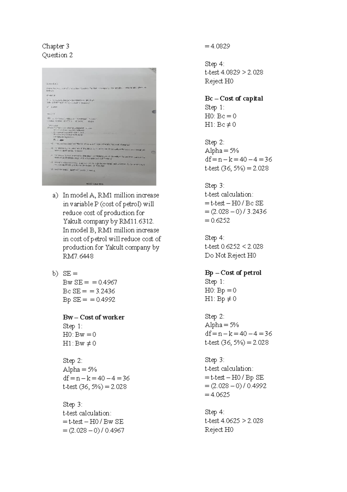 Exercises - Practice materials - Chapter 3 Question 2 a) In model A ...