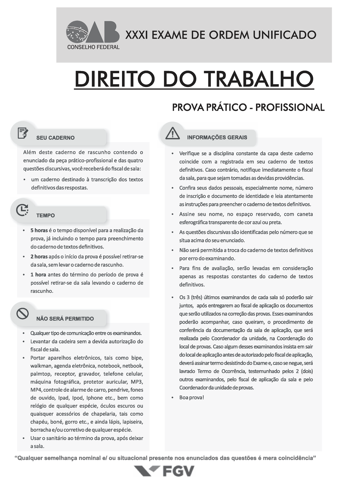 Oab Xxxi - Prova - XXXI EXAME DE ORDEM UNIFICADO XXXI EXAME DE ORDEM ...