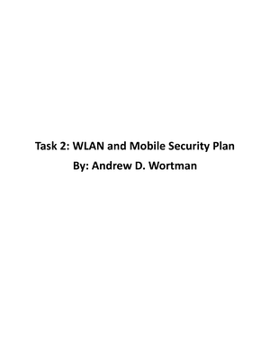 C844 TASK 2 - C844 TASK 2: WLAN And Mobile Security Plan Emerging ...