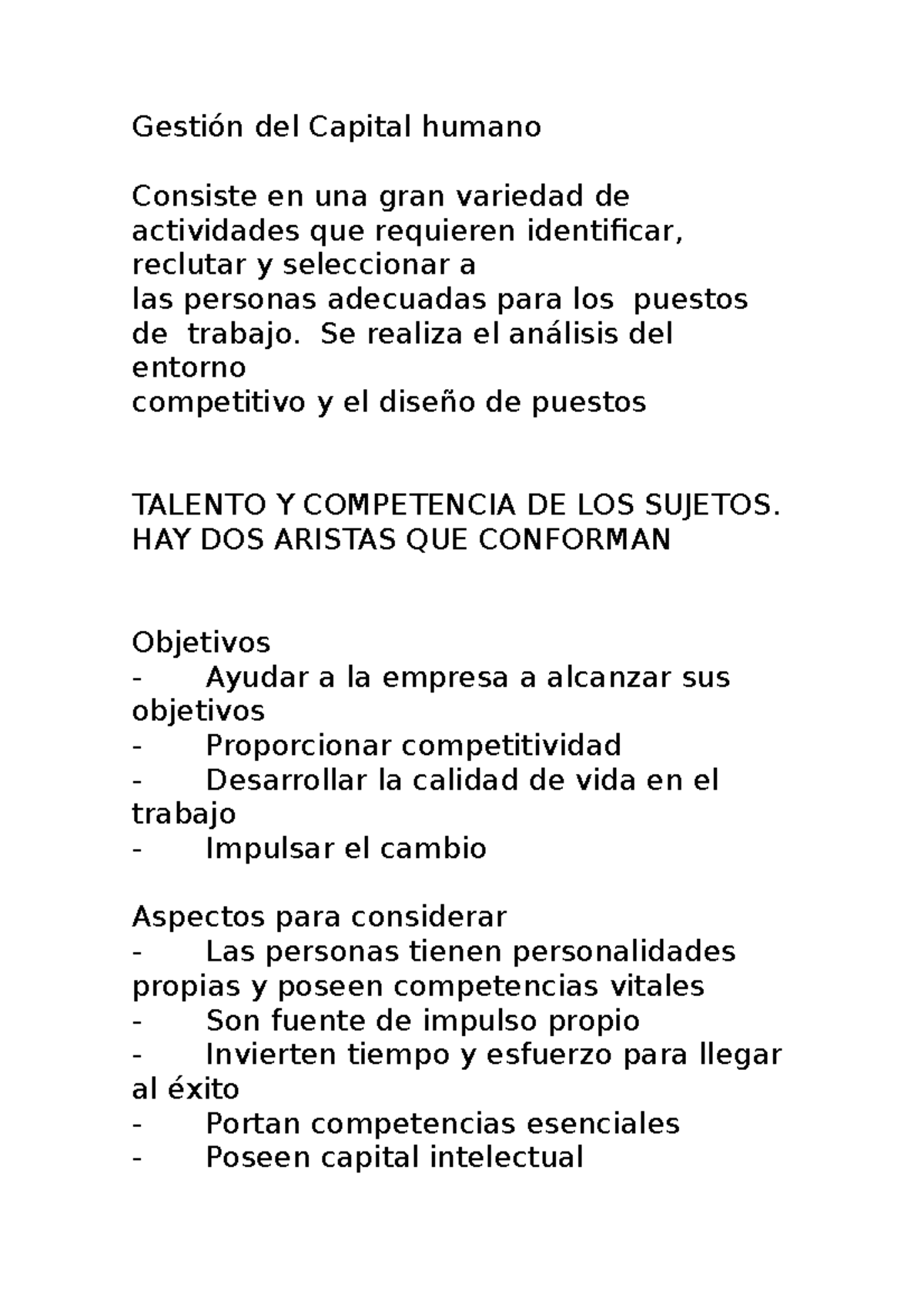 Gestión Del Capital Humano - Gestión Del Capital Humano Consiste En Una ...