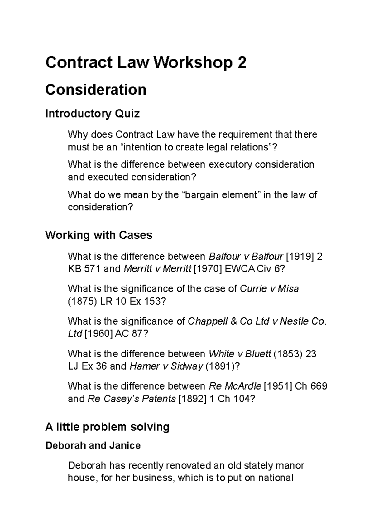 00000 Contract Law U2 2021-22 Workshop - Contract Law Workshop 2 ...