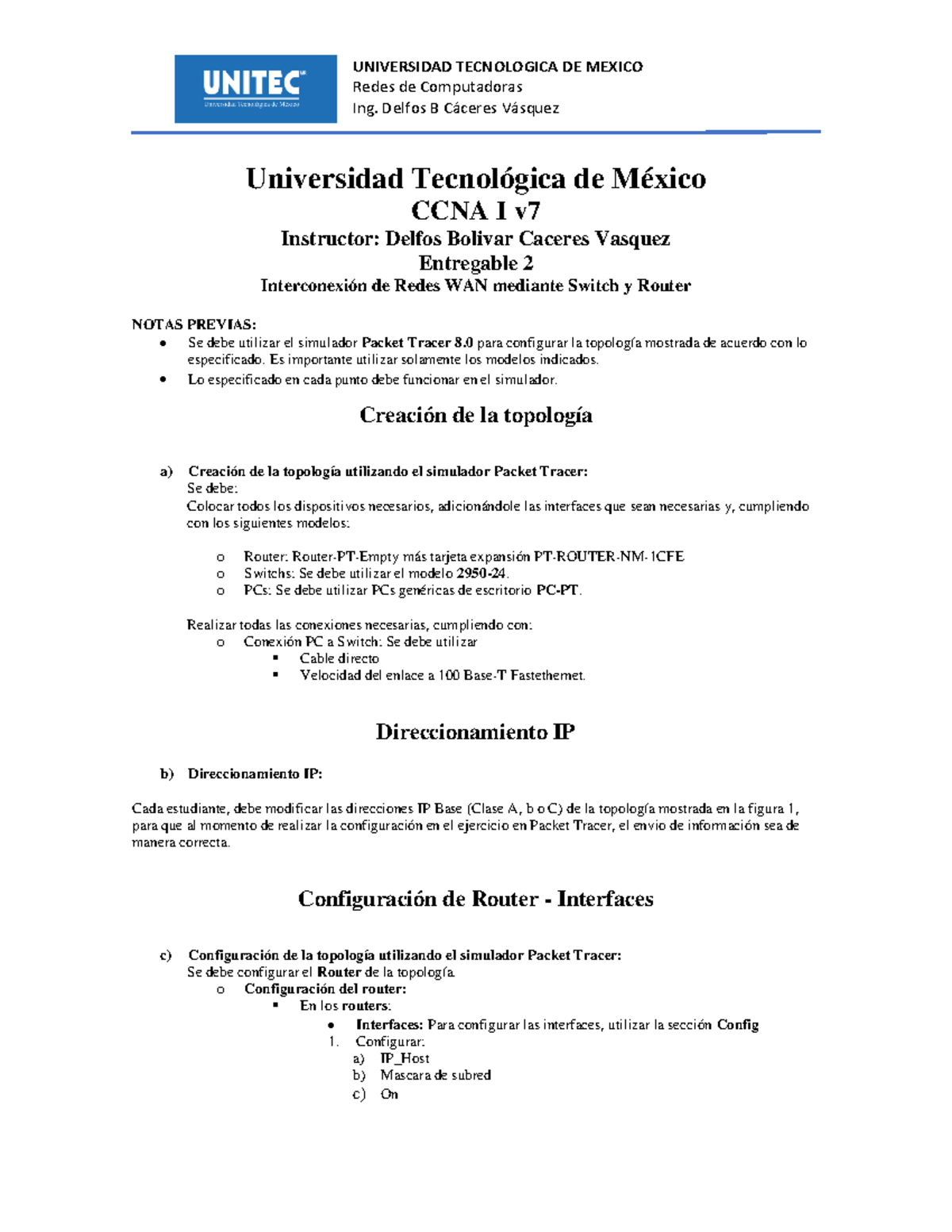 Entregable 2 - Instrucciones - UNIVERSIDAD TECNOLOGICA DE MEXICO Redes ...
