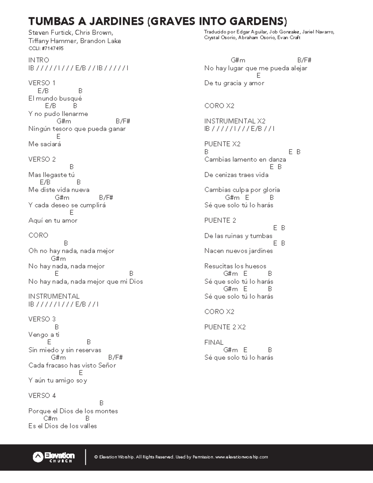 Tumbas a Jardines Acordes TUMBAS A JARDINES (GRAVES INTO GARDENS