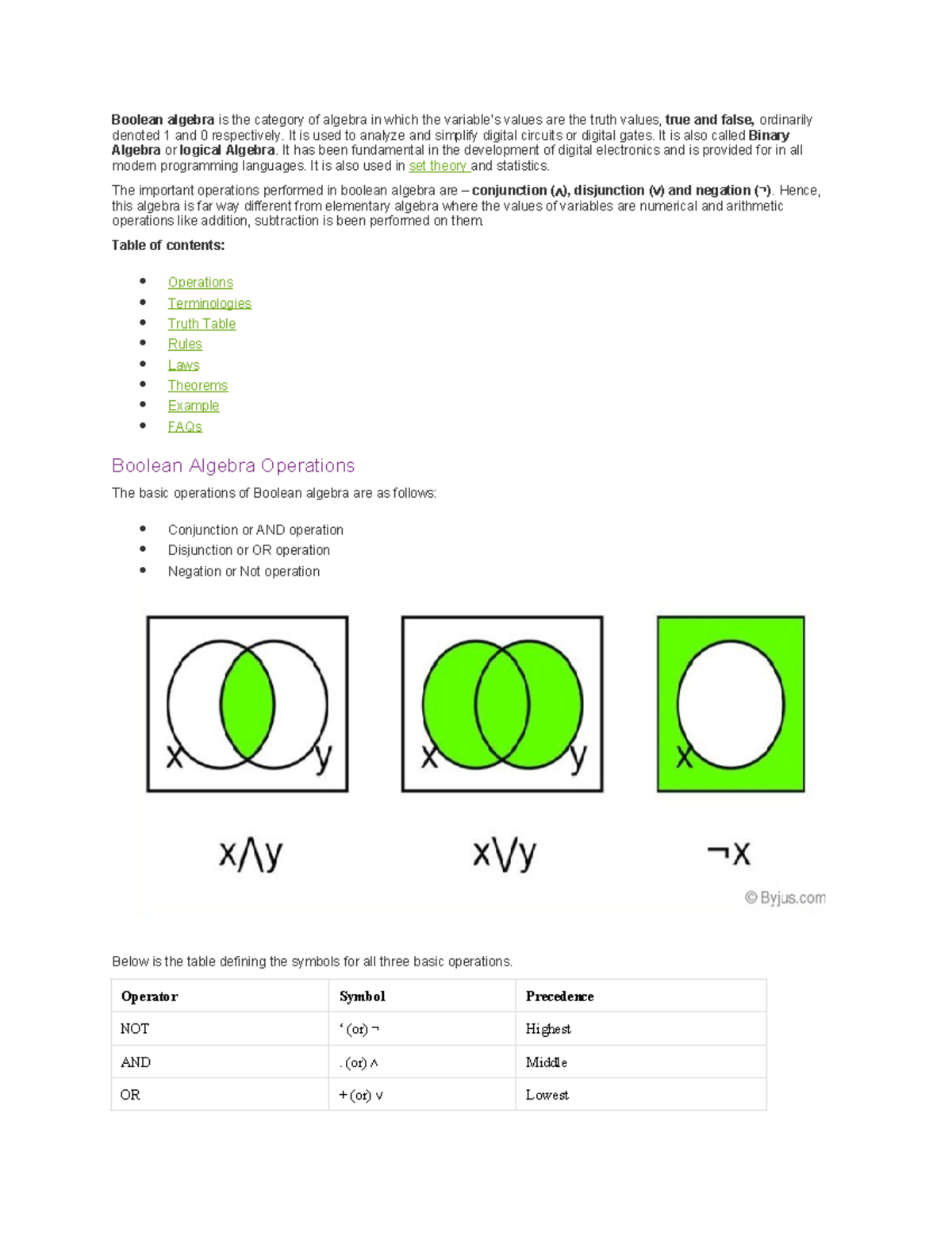 Boolean algebra - Notes - Boolean algebra is the category of algebra in ...