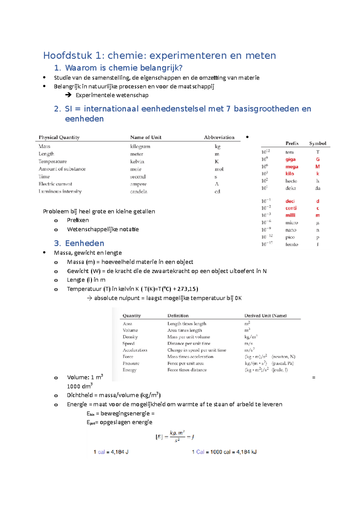 Inhoud - Samenvatting Anorganische Chemie - Hoofdstuk 1: Chemie ...