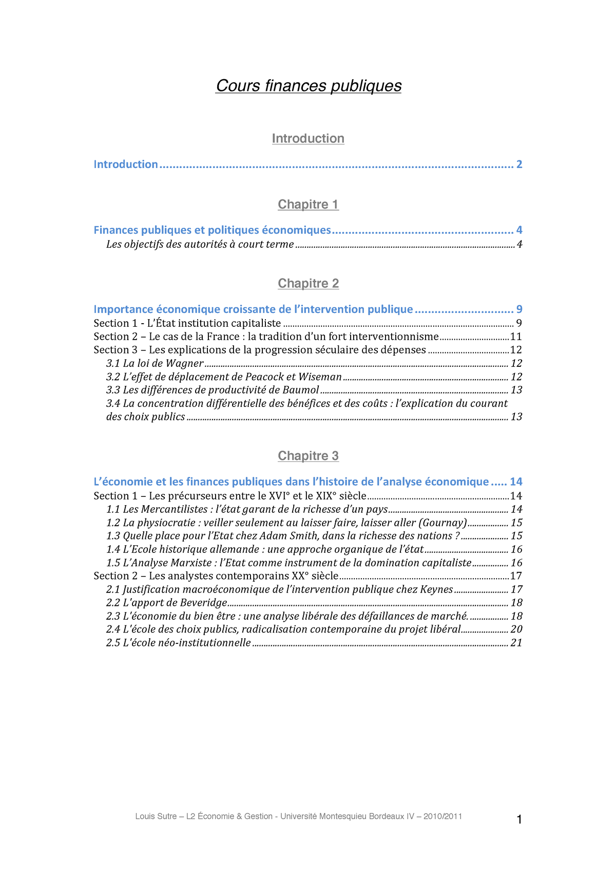 Finances Publiques (DC) - Cours Finances Publiques Introduction ...