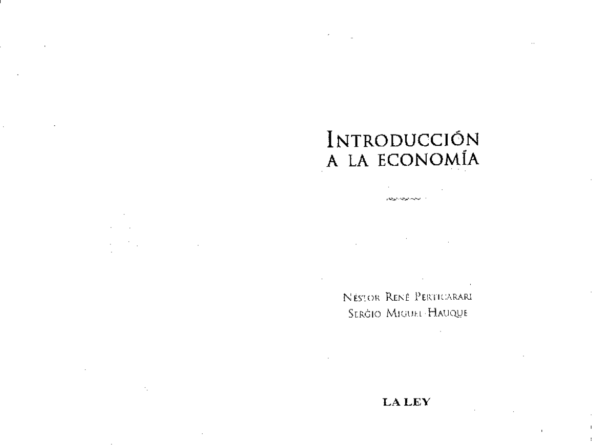 Introduccion A La Economia (Spanish Edition) (Perticarari, Nestor Rene ...