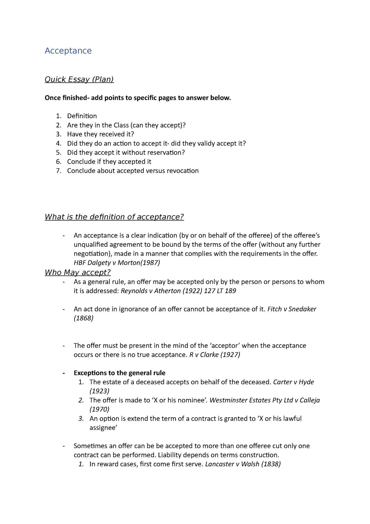 acceptance essay questions