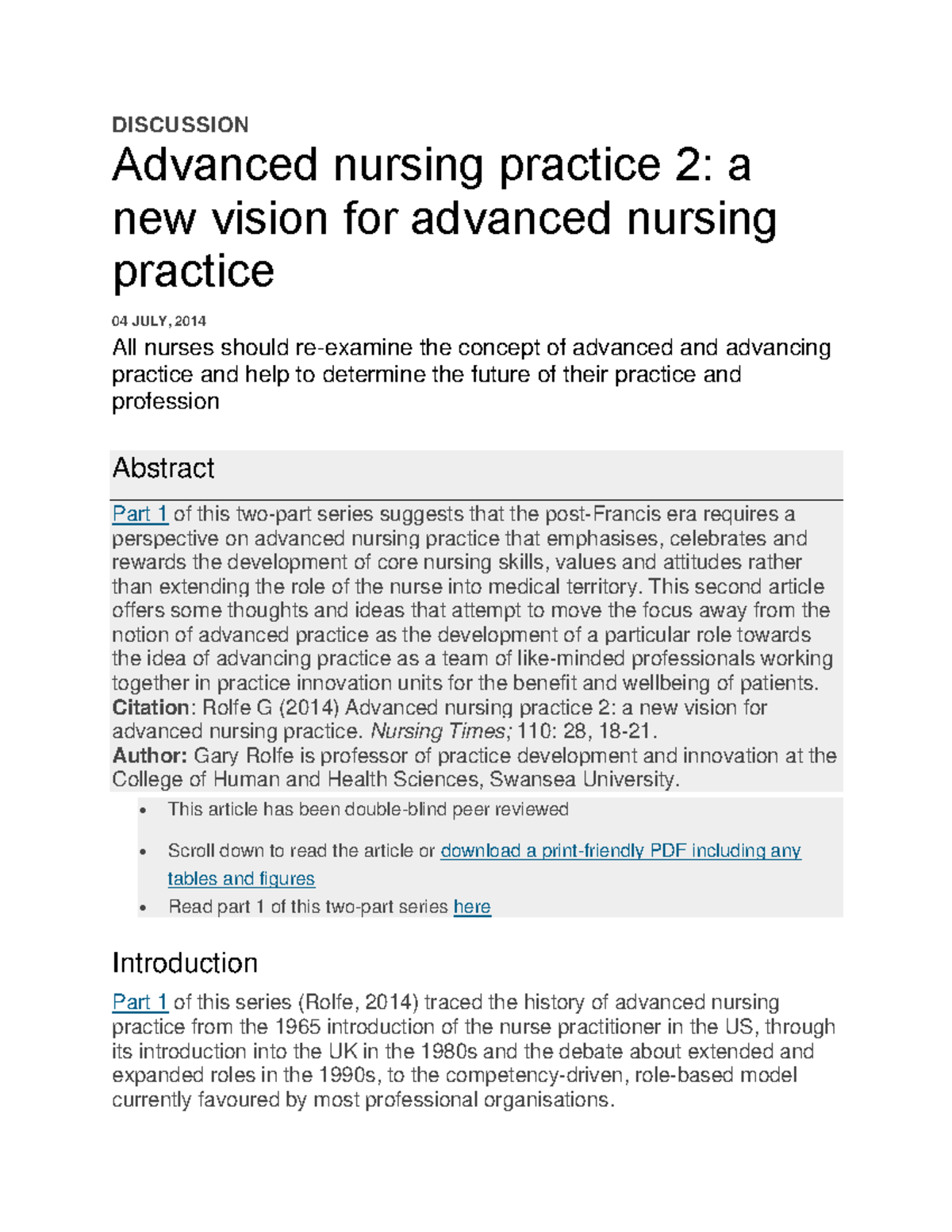 TFN-Advanced-nursing-practice-2 (2024) - DISCUSSION Advanced nursing ...