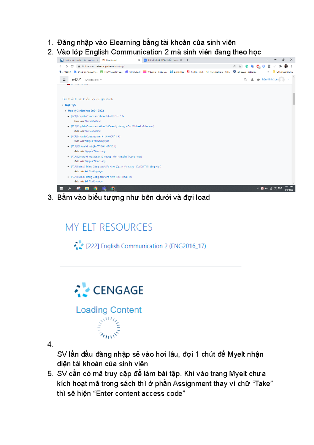 HD DÙNG EL- Myelt MỚI - tham khao - Đăng nhập vào Elearning bằng tài ...