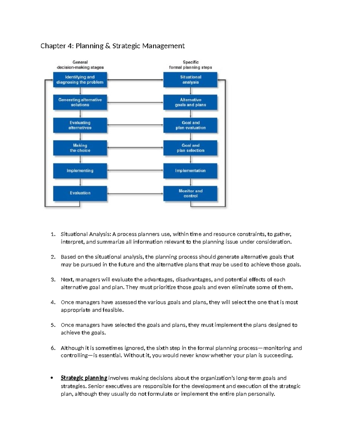 Principles Of Management C483 - Chapter 4: Planning & Strategic ...