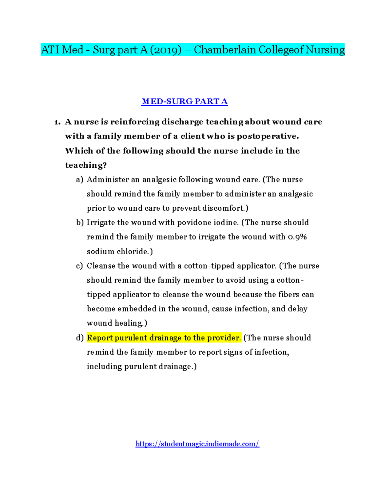 Ati Med Surg 2019 A - u7a6bwi