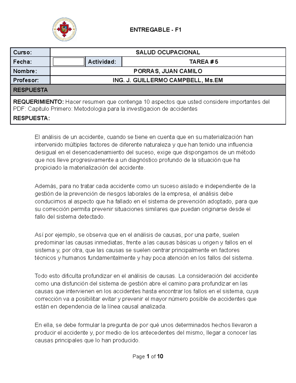 Tarea 05 InvestigacióN DE Accidentes Curso