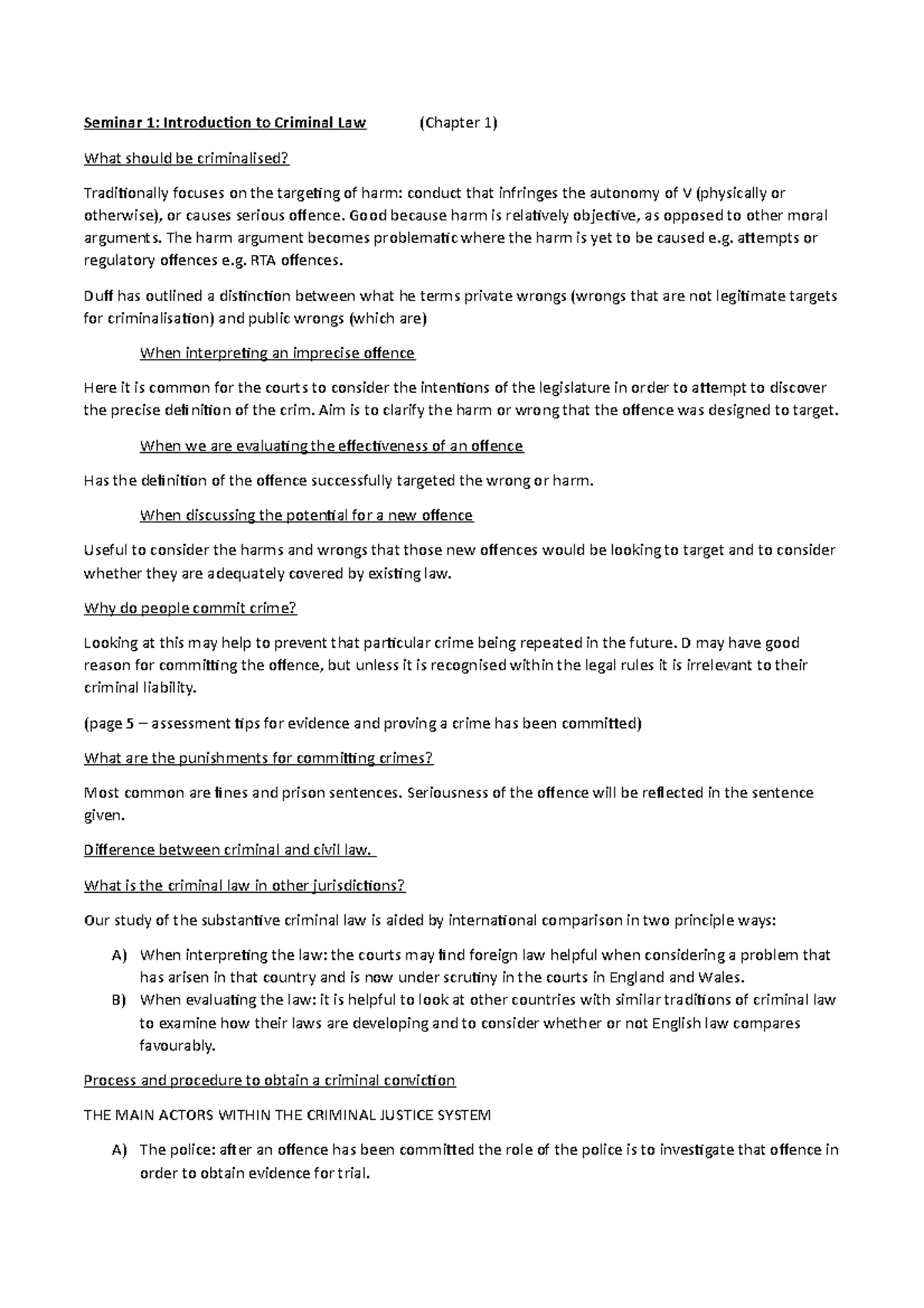 Seminar 1 - Prep for tutorial combining lecture notes and required text ...