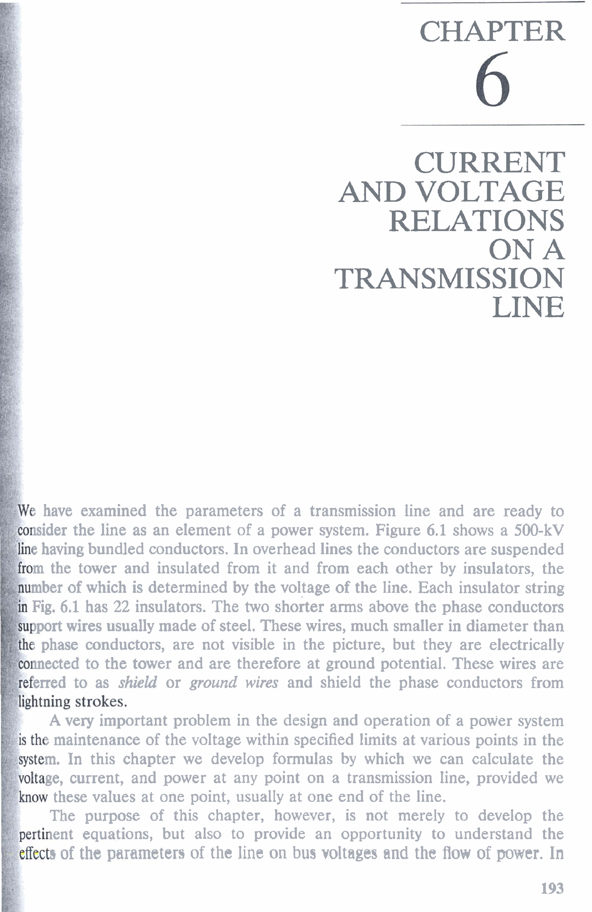 Chapter 6 Current AND Voltage Relations ON A Transmission LINE ...