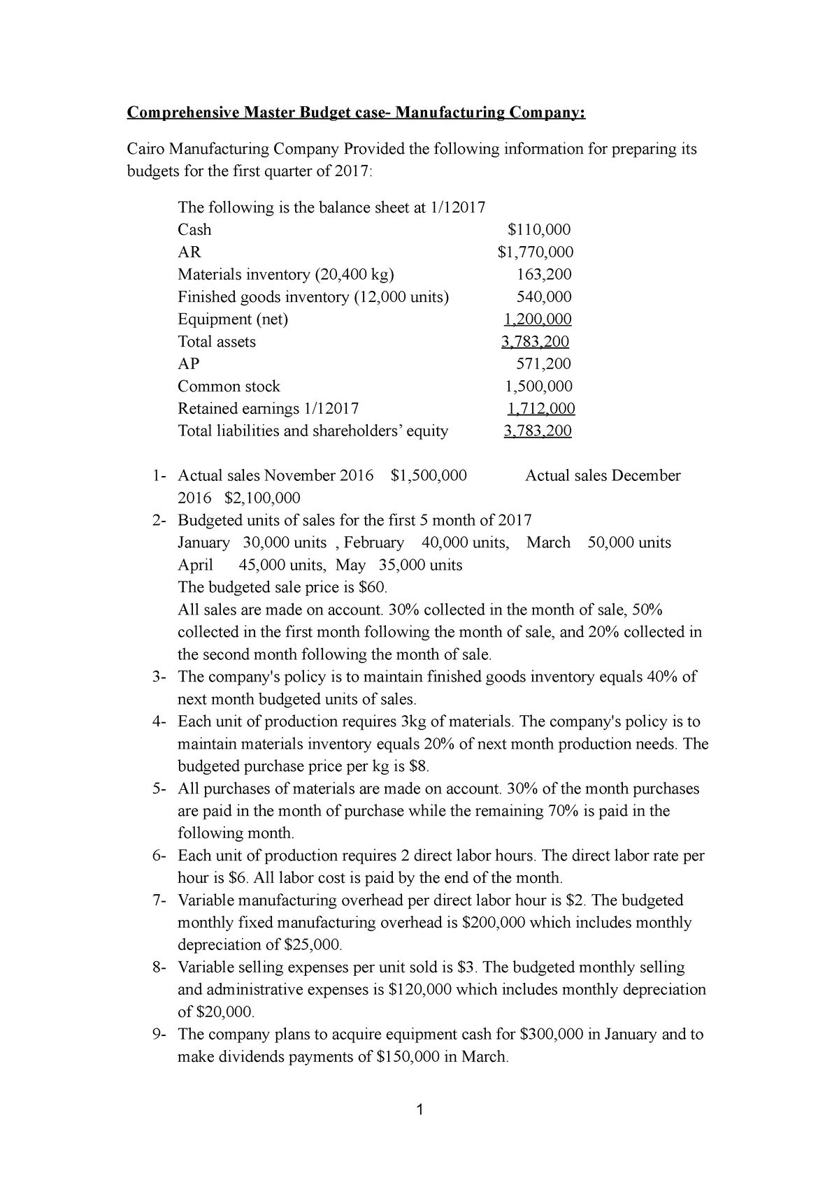 case study how do i budget answer key