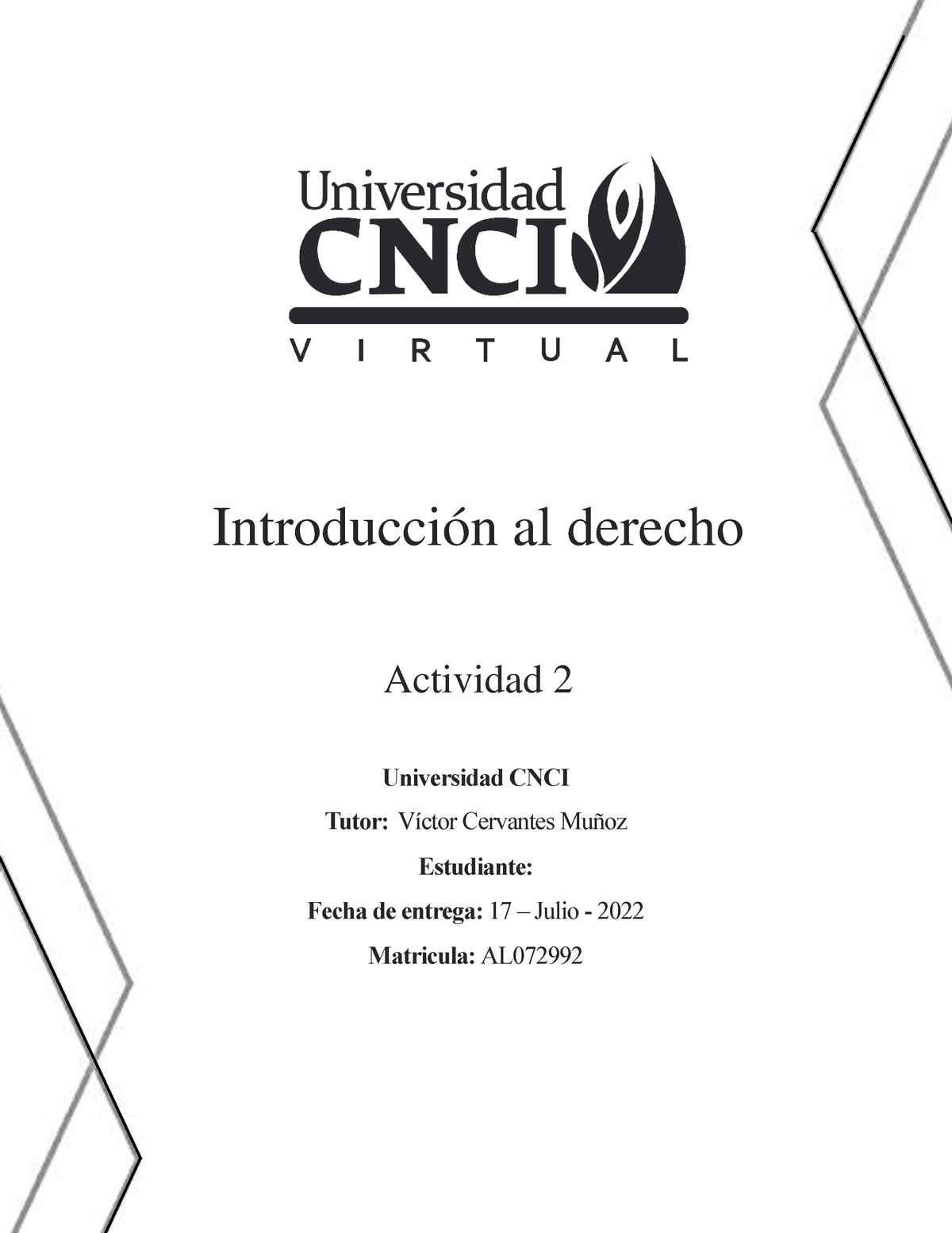 Introducción Al Derecho 2 - Introducción Al Derecho Actividad 2 ...