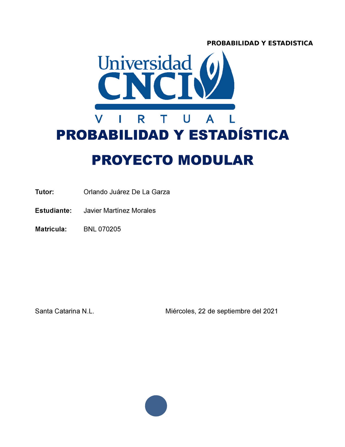 Probabilidad Y Estadistica Proyecto Modular - PROBABILIDAD Y ...