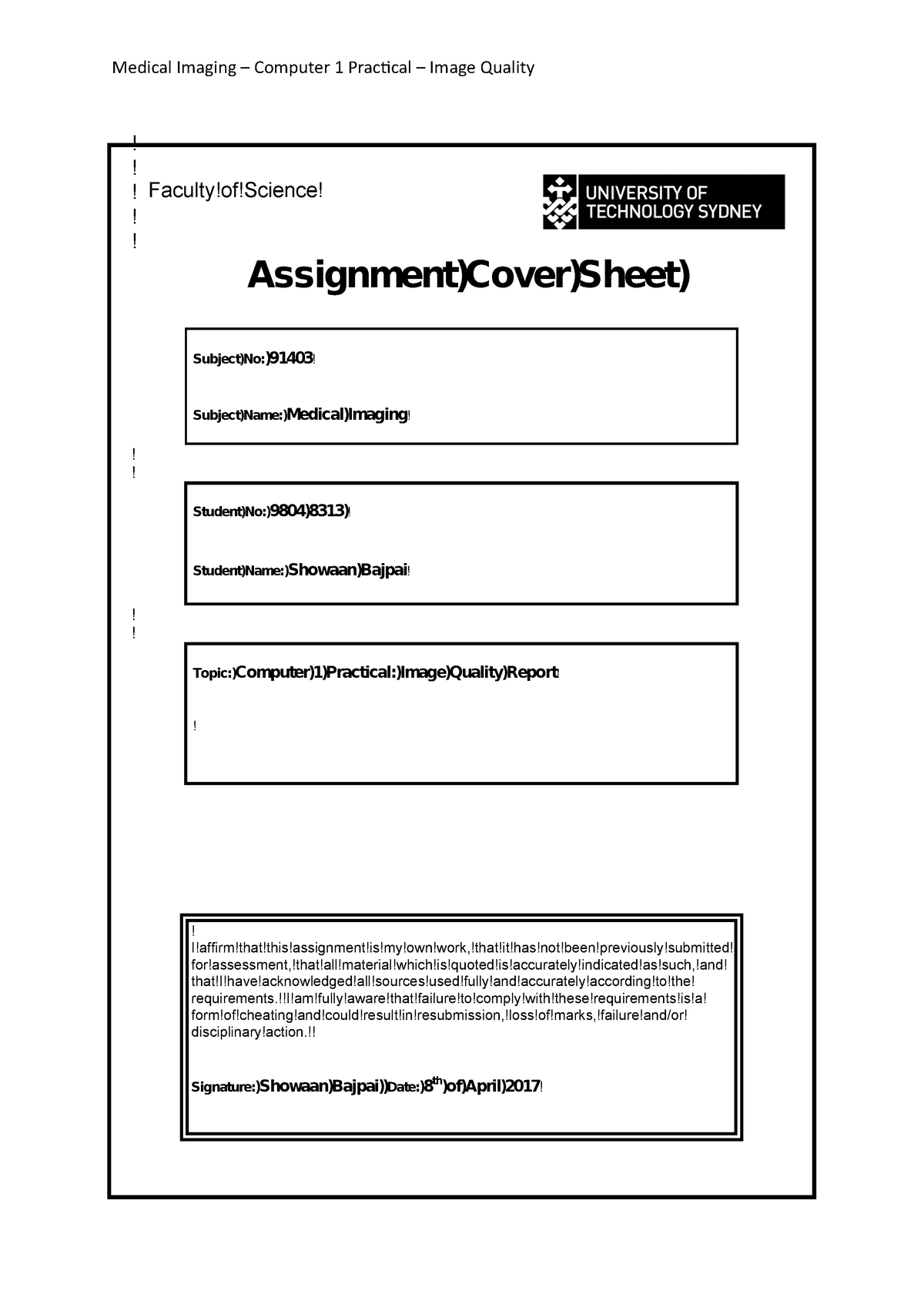 Exam 2016, questions Medical Imaging Computer Practical ...