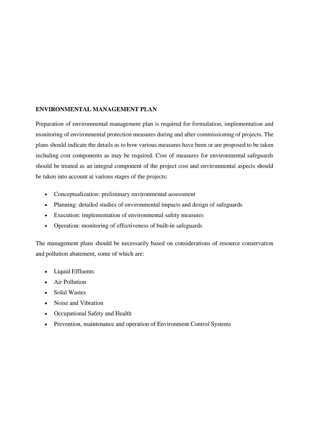 Environmental Management Plan Sample Pdf Philippines