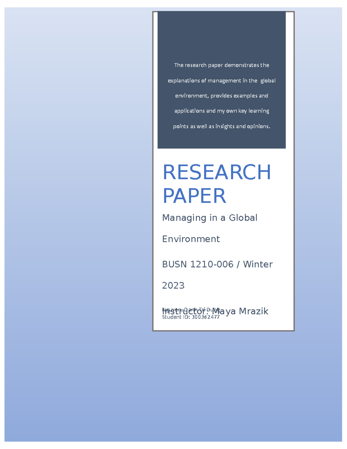 research paper resource management