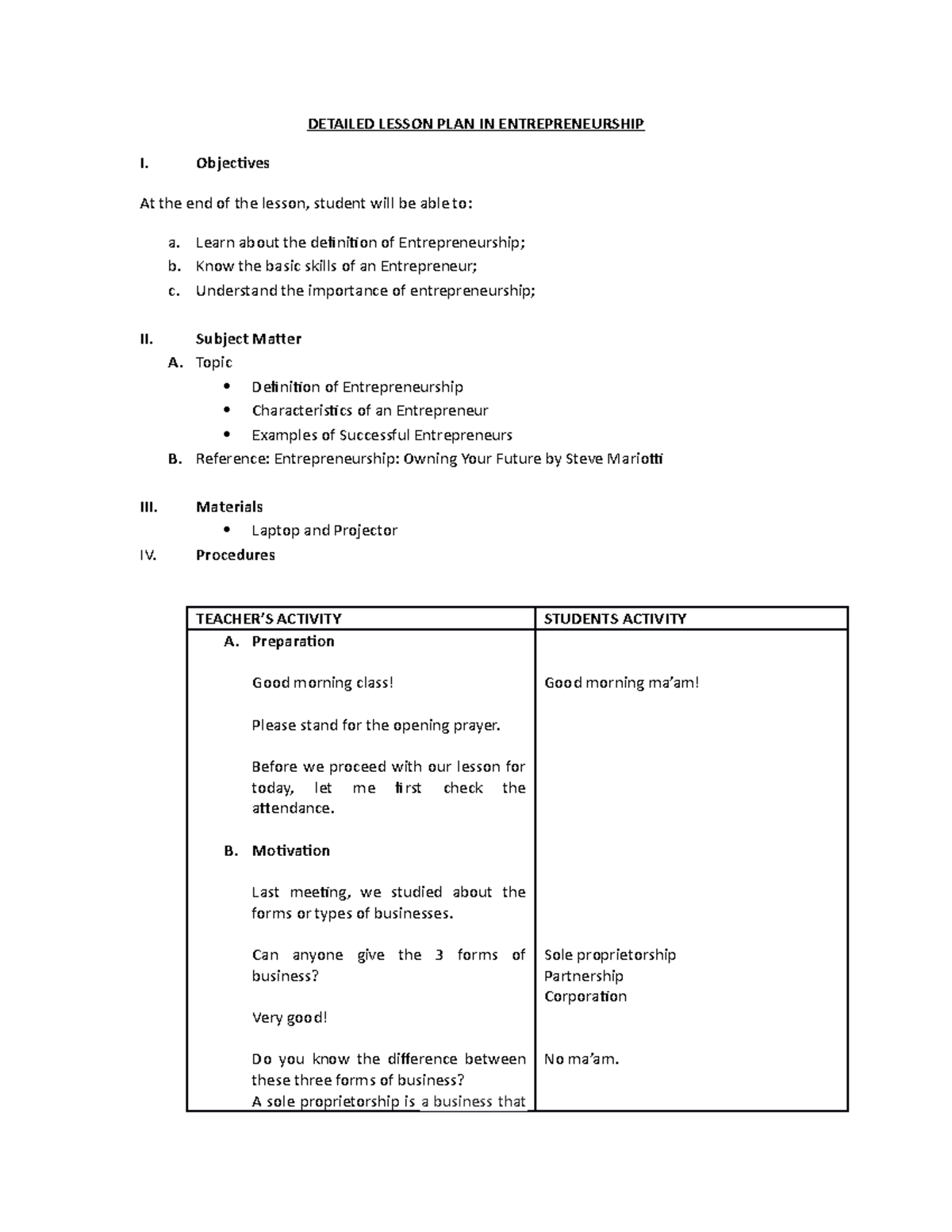 371934922 Detailed Lesson Plan - DETAILED LESSON PLAN IN ...