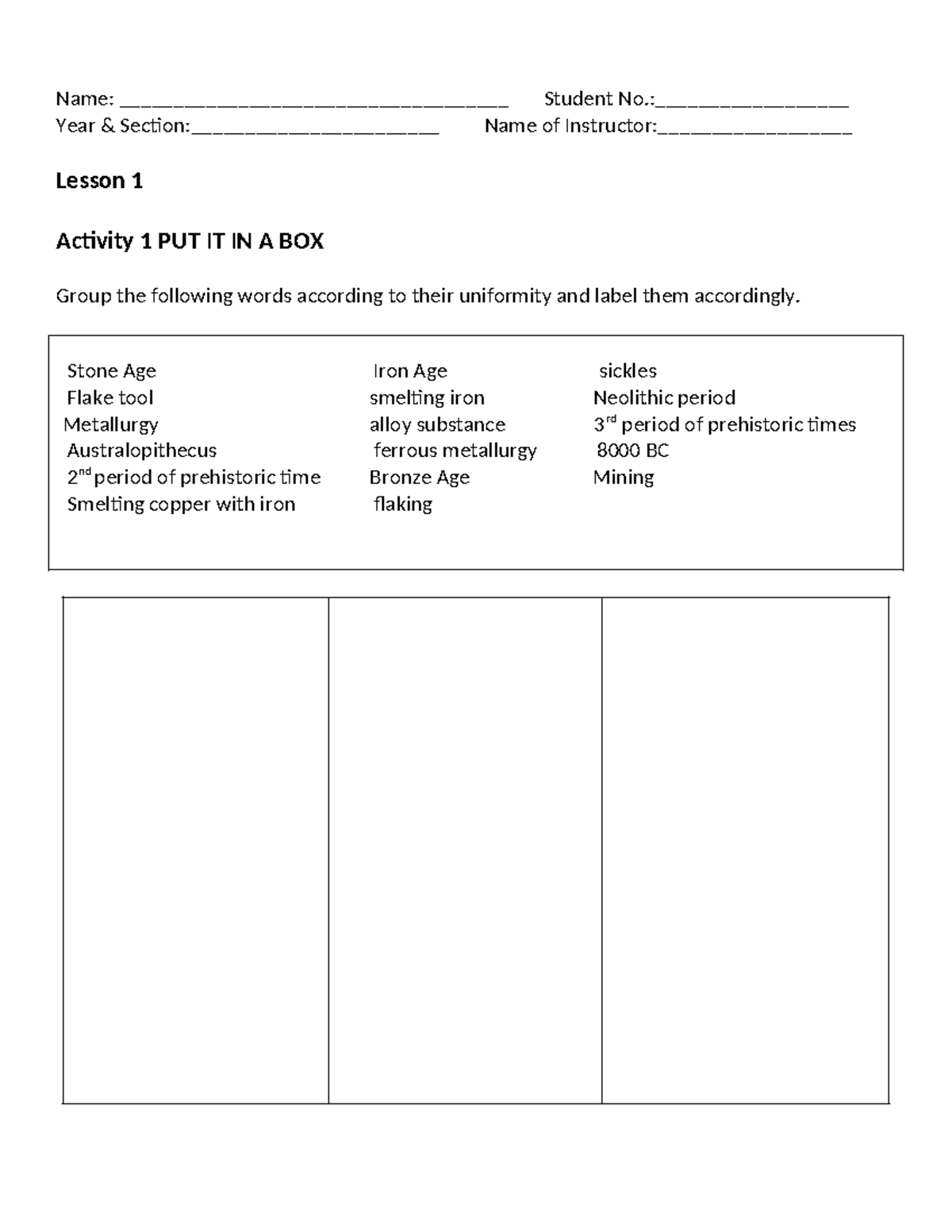 Lesson 1 Activity 1 - Name ...