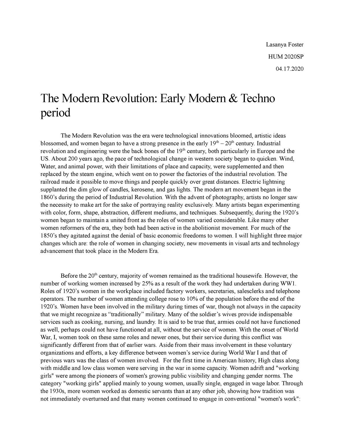 essay on early modern period