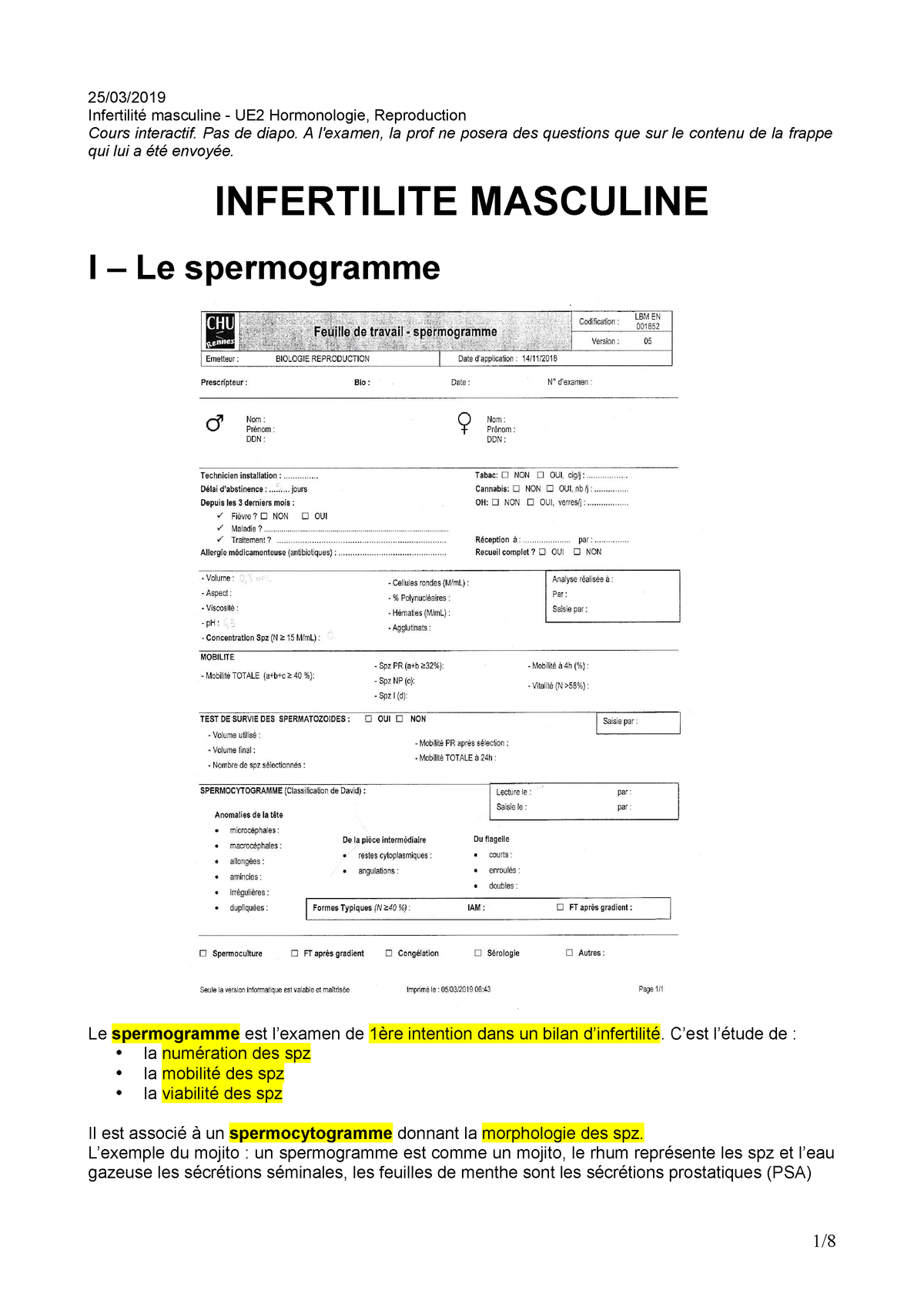 M3 Hen Infertilite Masculine Studocu