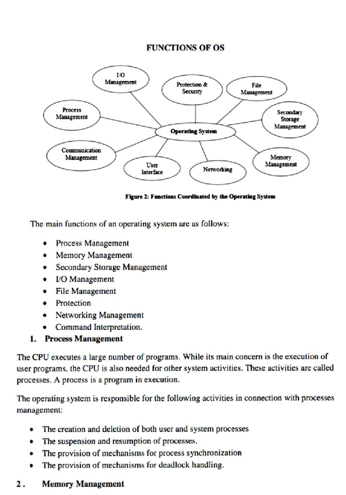 OS Functions - FUNCTIONS OF OS User Interface Flpn 2: Facdolu ...