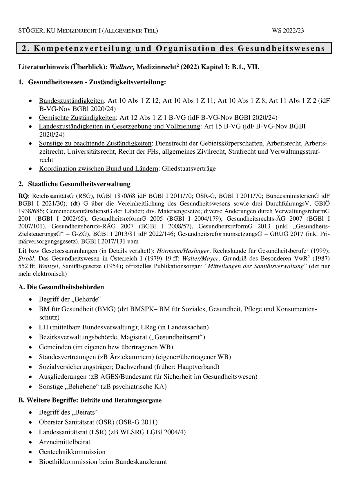 Medrv 2-Kompetenzverteilung Und Organisation Des Gesundheitswesens ...