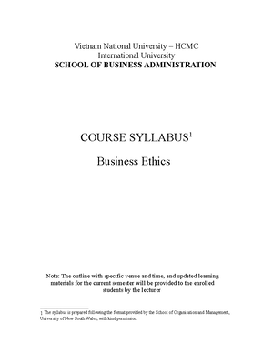 Chapter 1 - Business Ethics - 2 • Business Ethics Now CHAPTER 1 ...