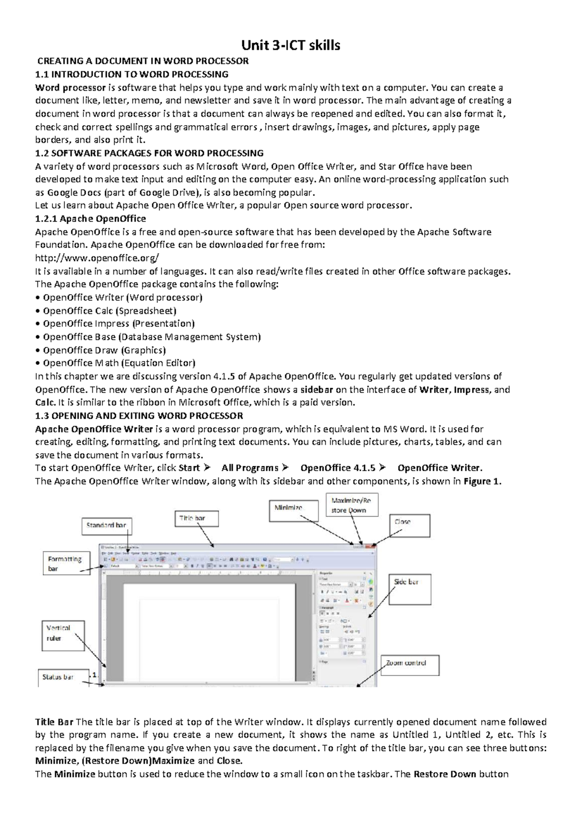 Emp-Unit 3-ICT skills - Unit 3-ICT skills CREATING A DOCUMENT IN WORD ...