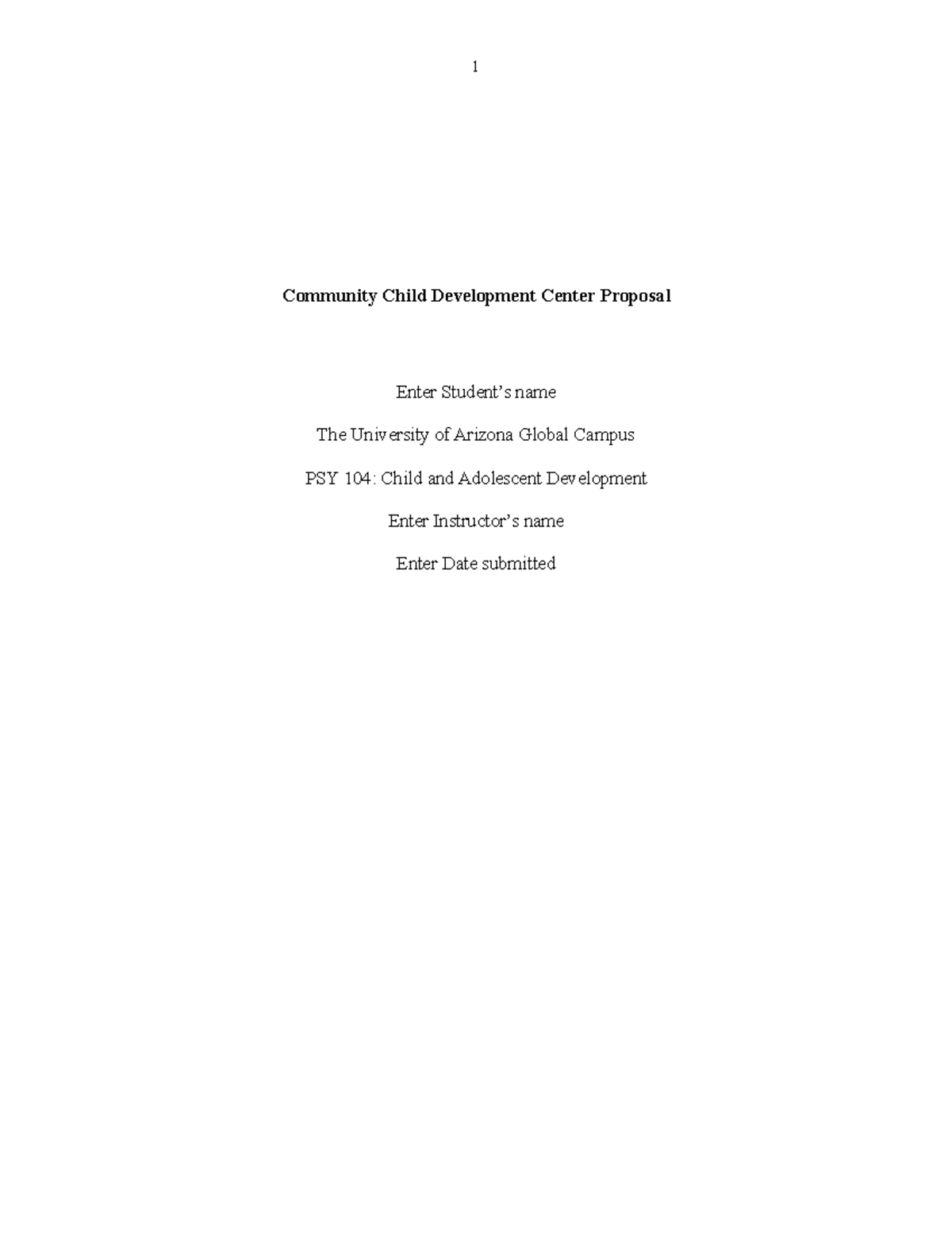 12 2022 Community Child Development Center Proposal Template ...