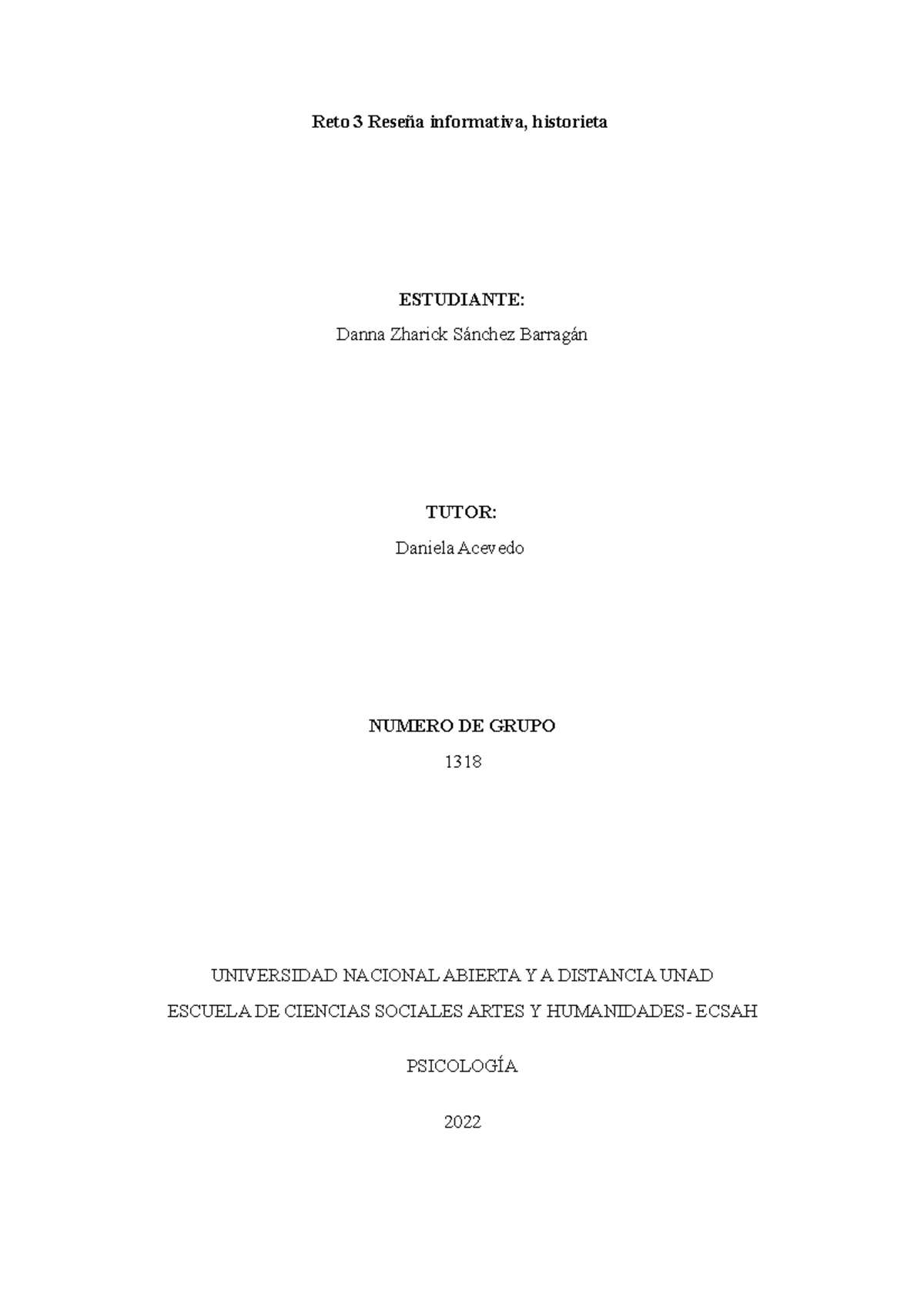 Reseña Informativa - TRABAJO - Reto 3 Reseña informativa, historieta ...