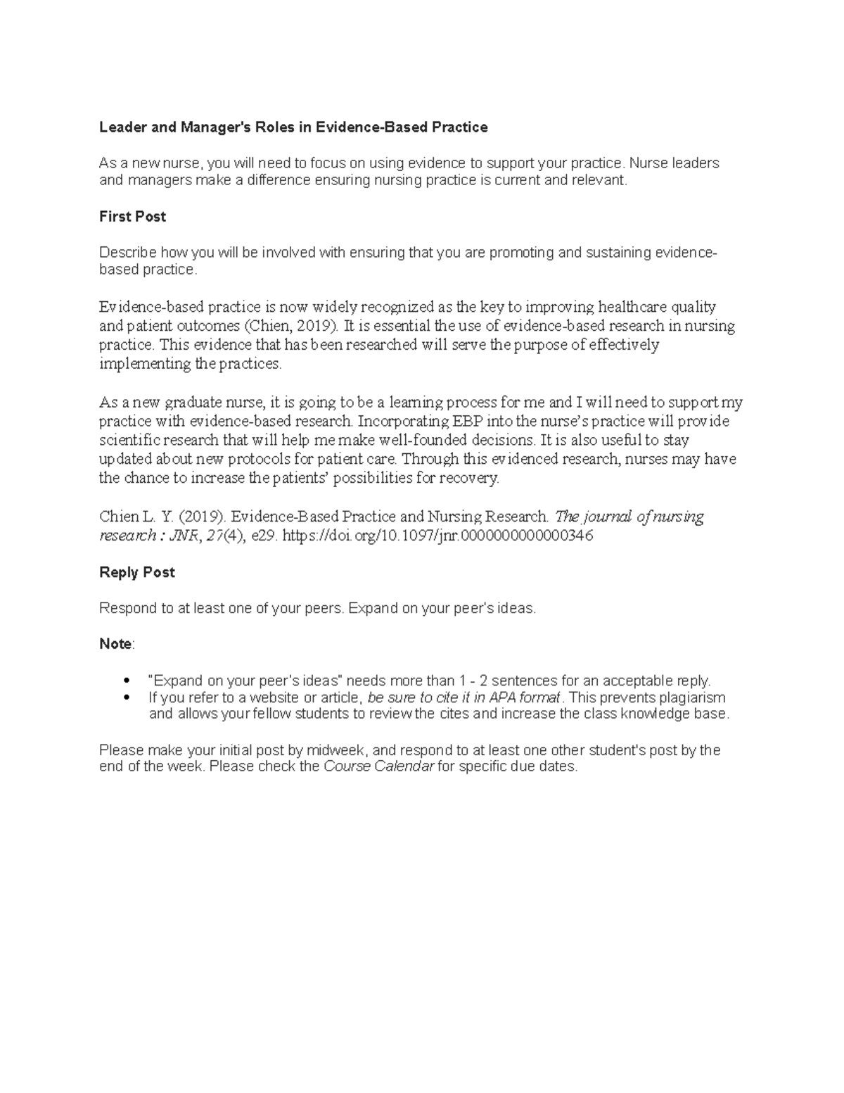 Mod4Leadership Discussion Leader and Manager's Roles in Evidence