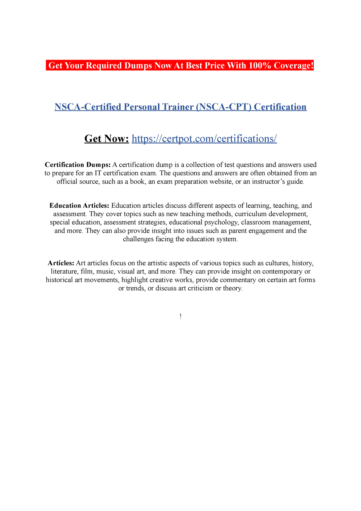 NSCA-Certified Personal Trainer (NSCA-CPT) Certification - NSCA ...