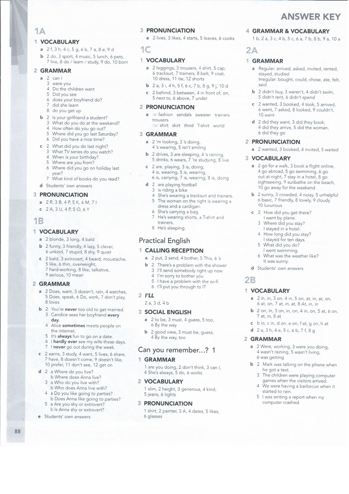 English File 4th Edition Pre Intermediate Workbook Answer Key 