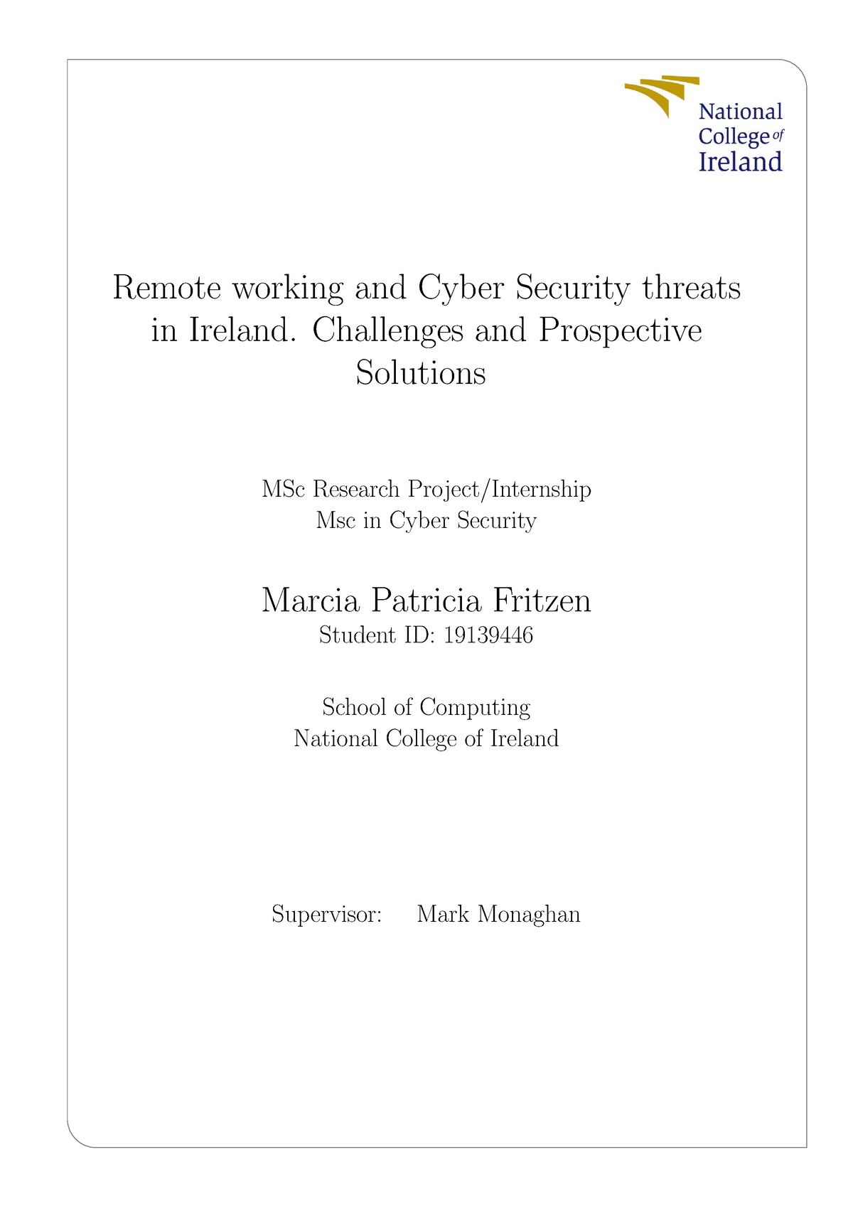 remote working and cyber security literature review