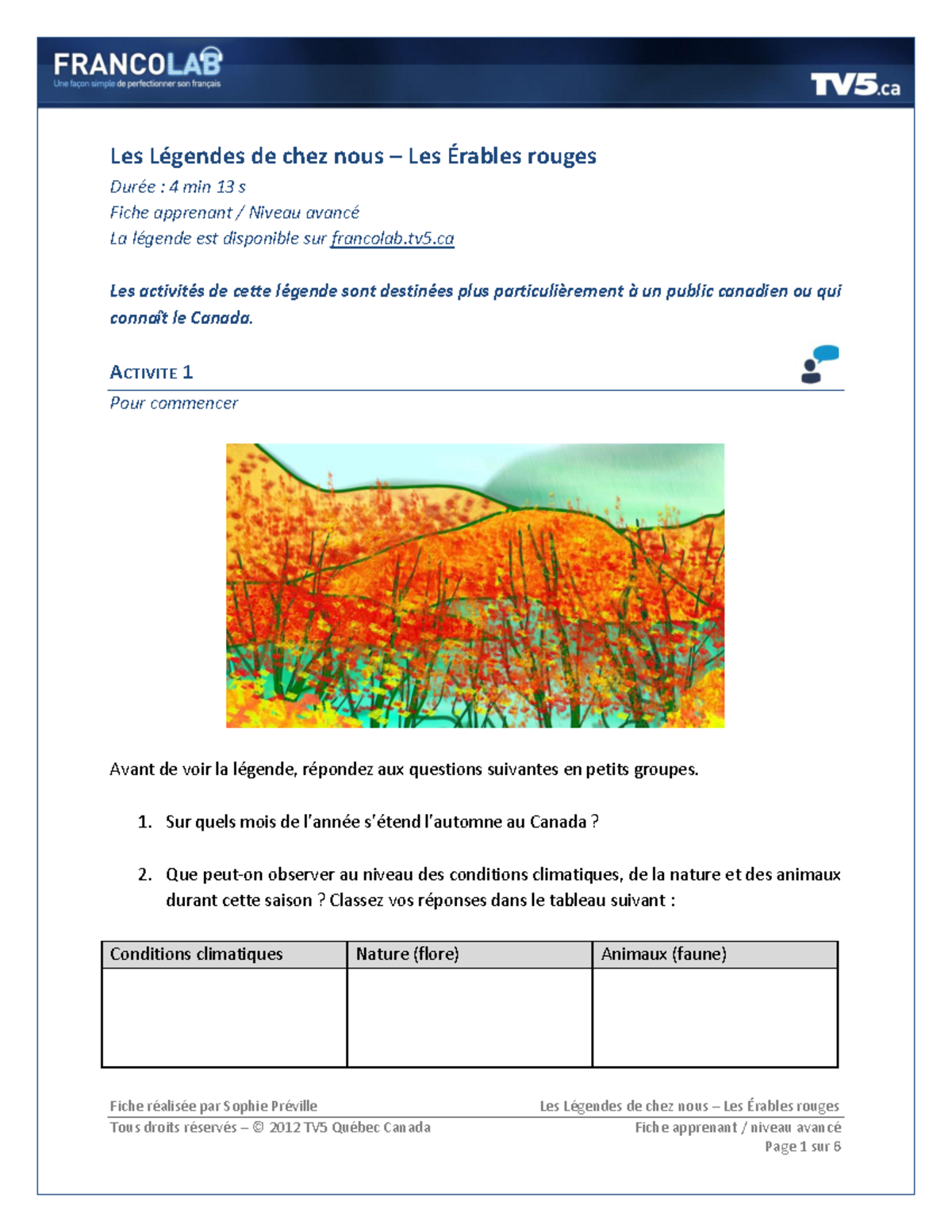 Erables Rouges Appr Av - Erable rouge lec notes - Fiche rÈalisÈe par ...