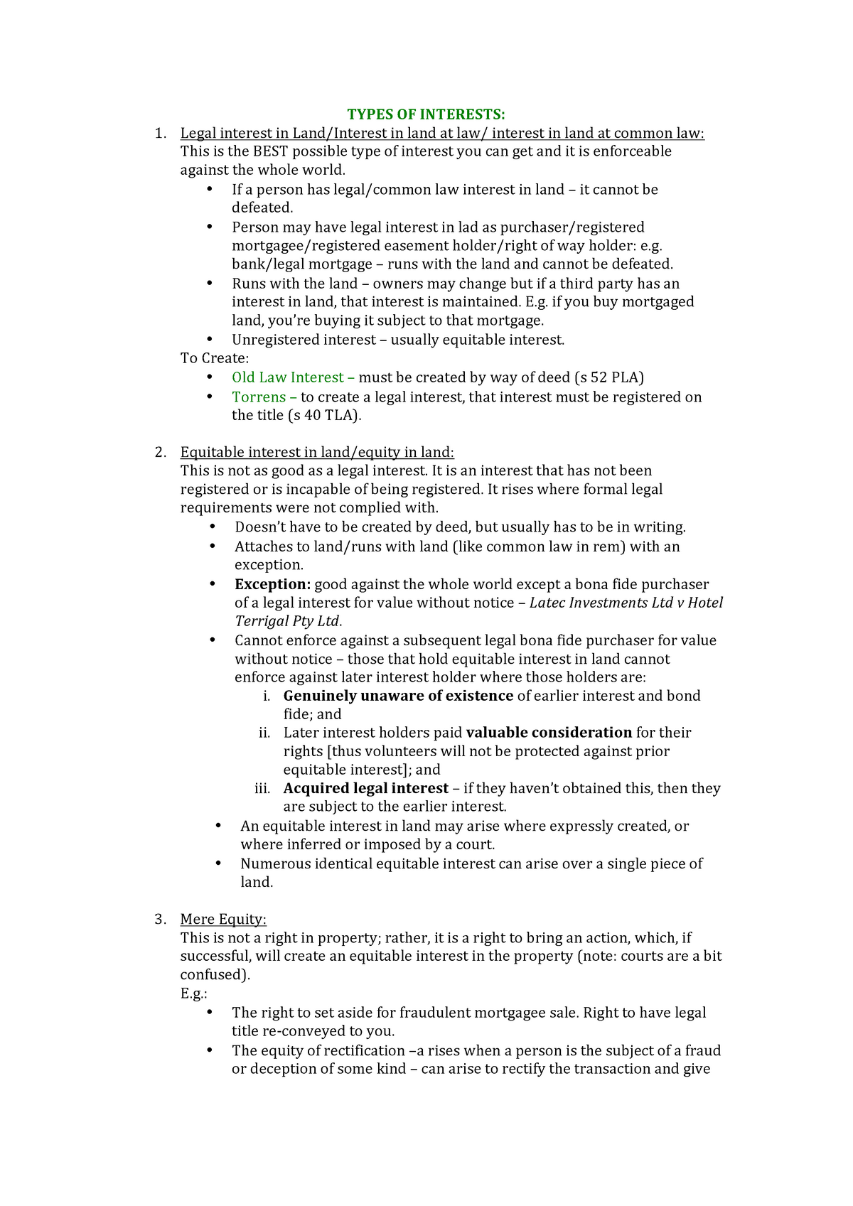 assignment of equitable interest in land