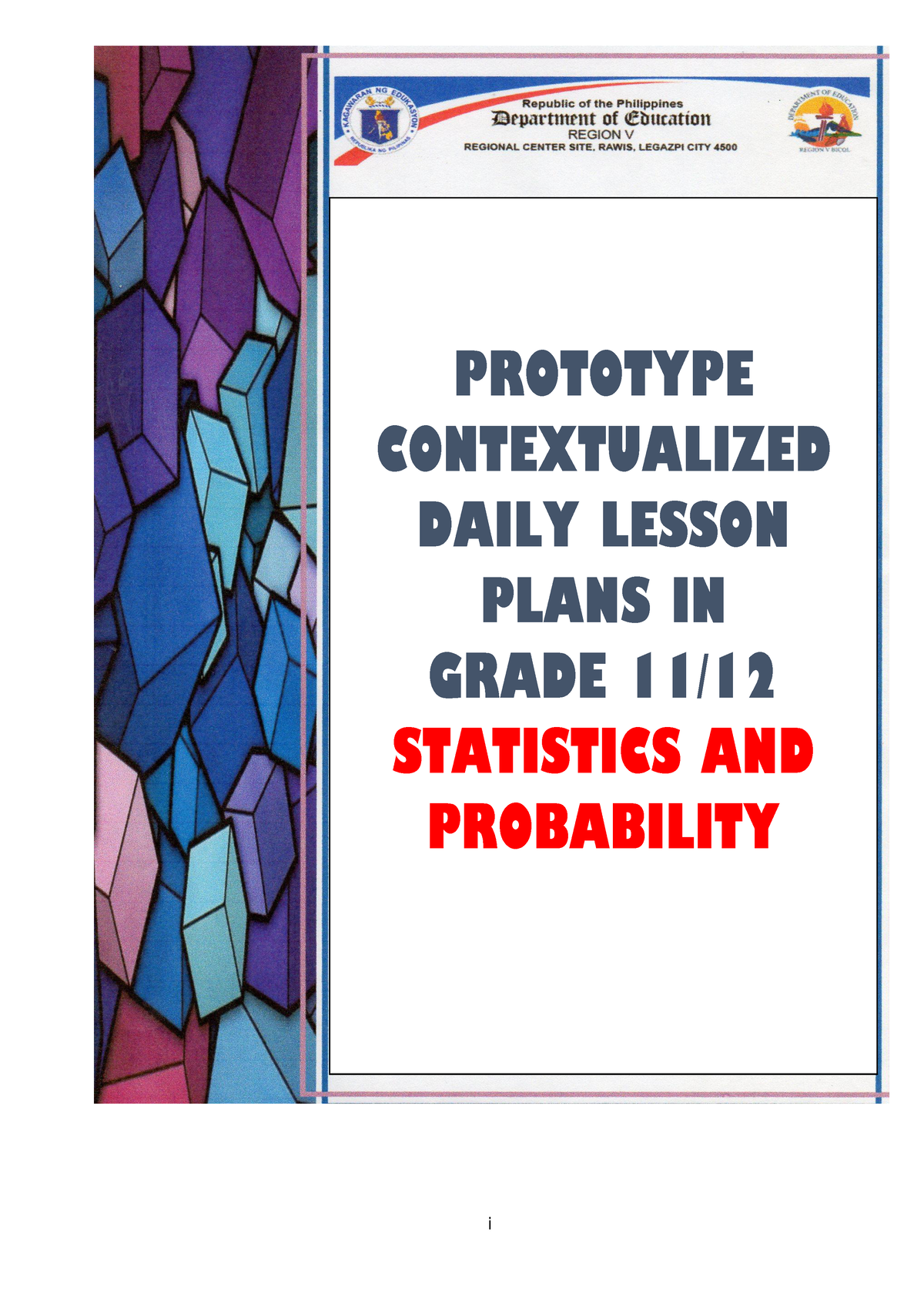 Probability And Statistic I PROTOTYPE CONTEXTUALIZED DAILY LESSON 