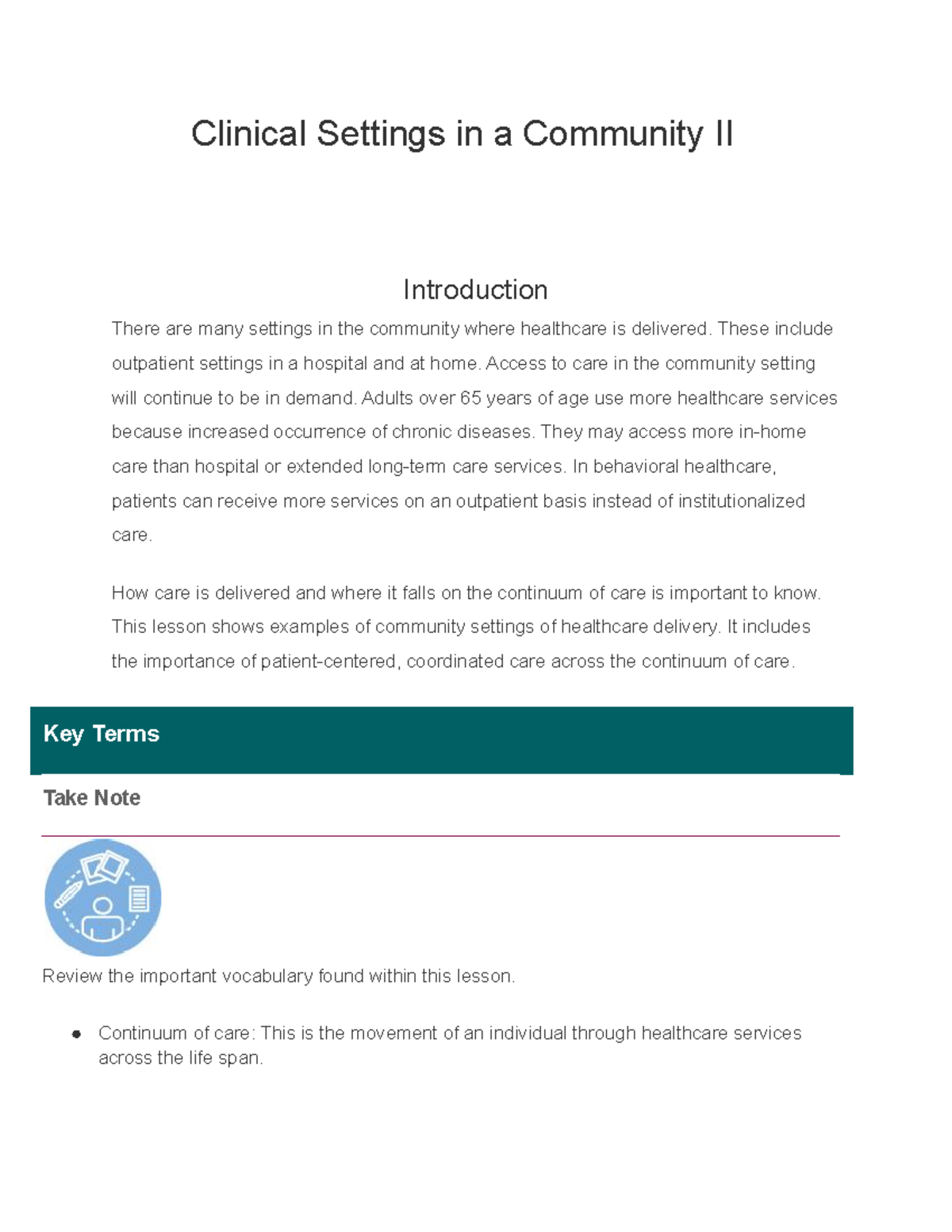 Clinical Settings In A Community Ii Clinical Settings In A Community Clinical Settings In A Community Ii Clinical Settings In A Community