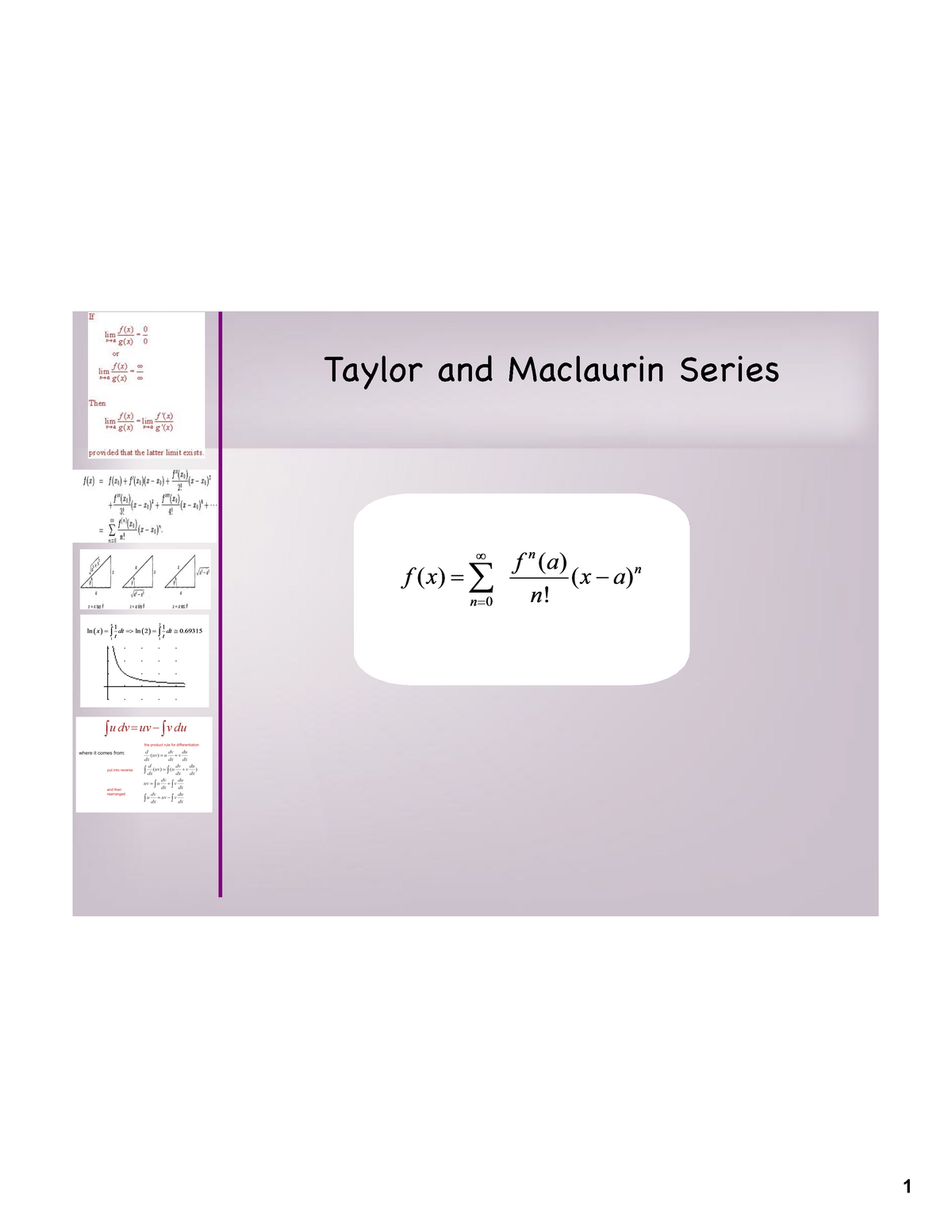 Taylor And Maclaurin Series - Taylor And Maclaurin Series Taylor And ...