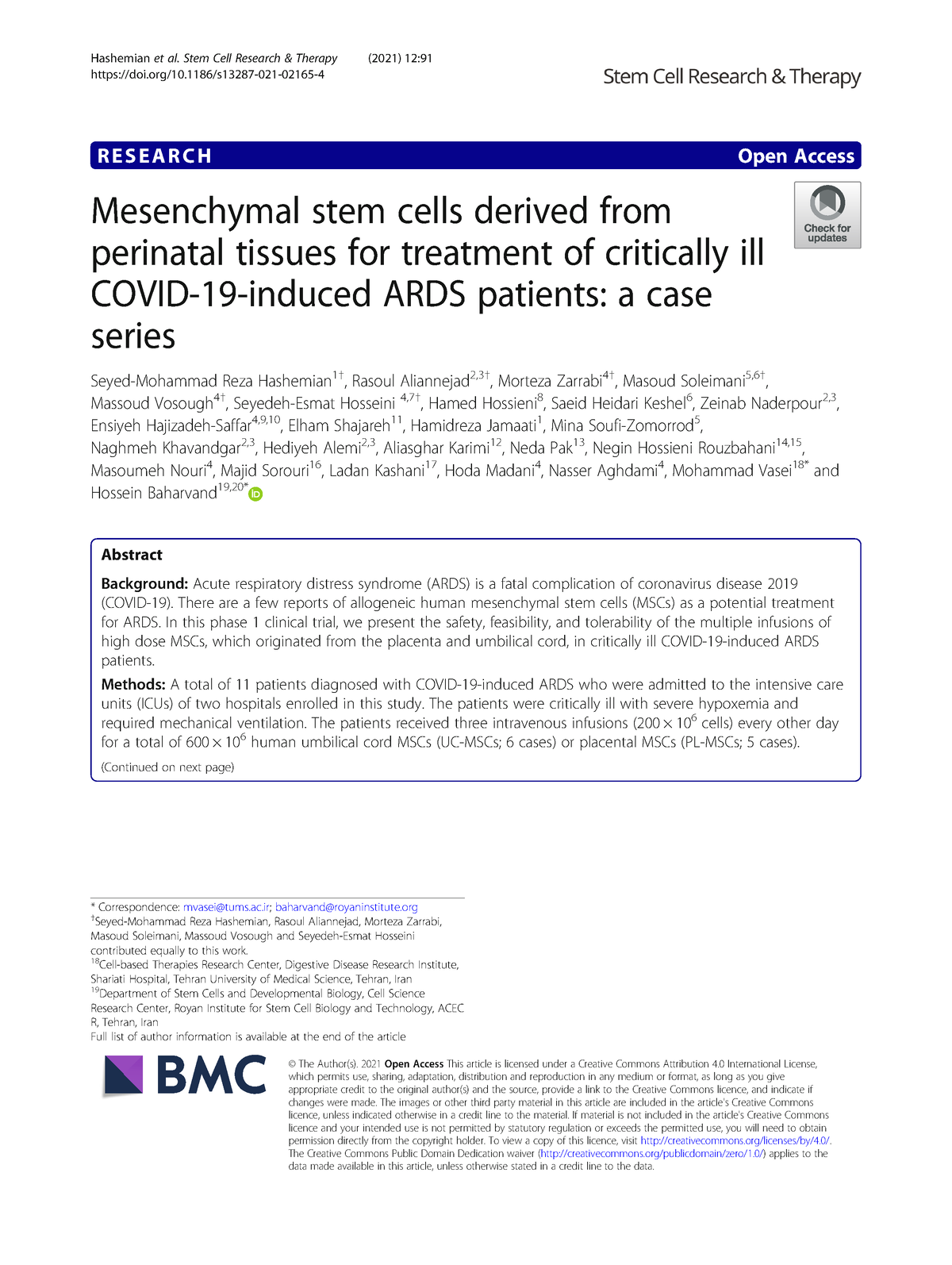 Articulo PDF Enfermeria Avanzada - RESEARCH Open Access Mesenchymal ...