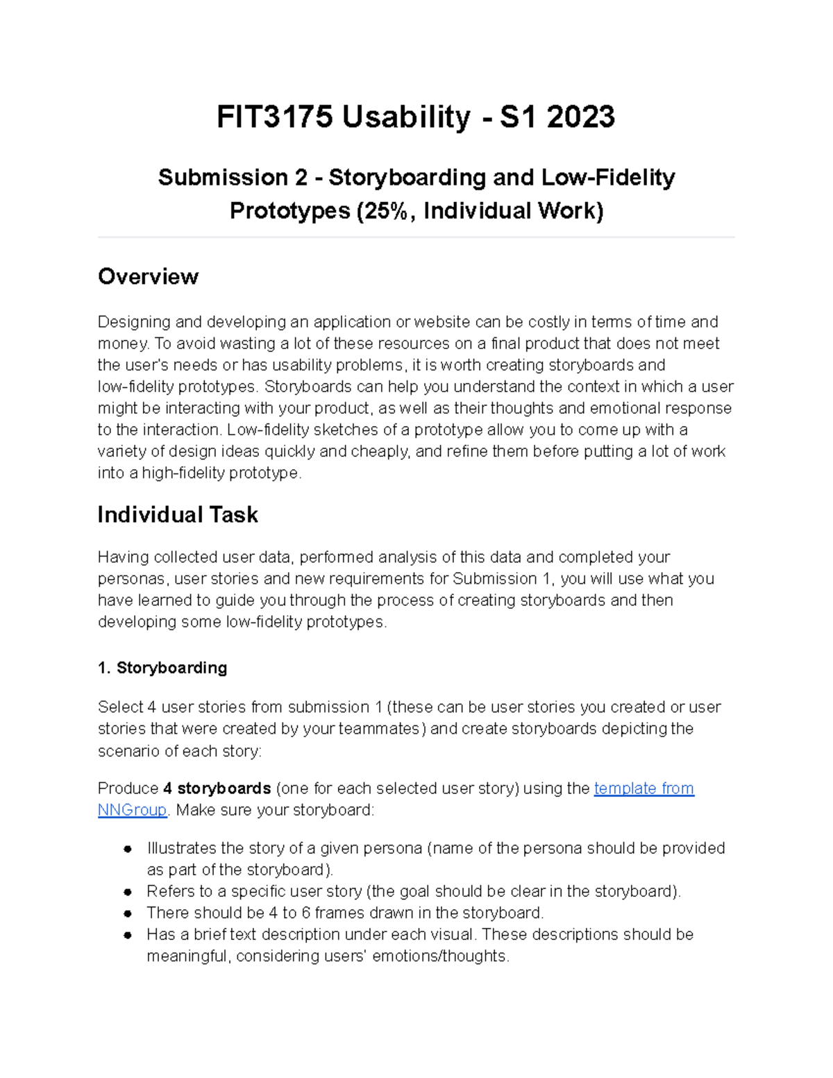 FIT3175 2023 S1 Submission 2 Brief - FIT3175 Usability - S1 2023 ...