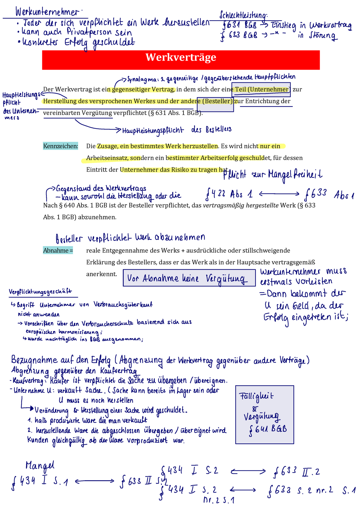 14 Vorlesung : Werkvertrag Und Ihre Rechtsfolgen - Werkverträge Der ...